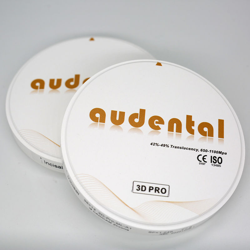 Audental Factory Price Dental Lab Zirkonia Block 98mm 3D Pro Dental Consumables Wysokiej jakości Zirkonium Disc