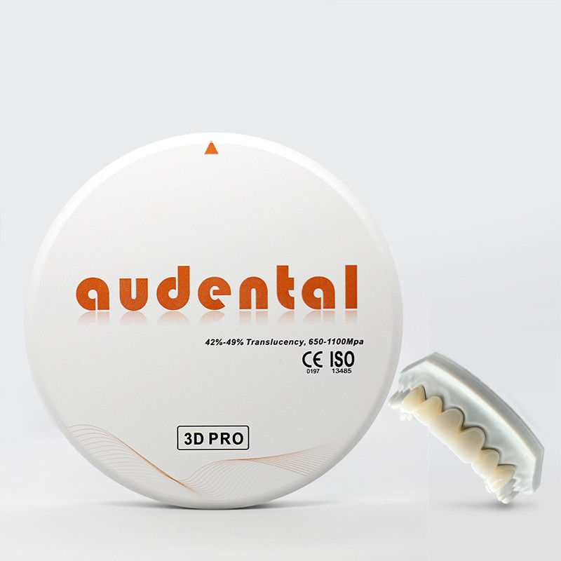 Audental Dental Lab Wysokiego Przejrzystości Zirkonia Blank 98mm Zirkonia Block dla CAD / CAM Machining 3D Pro