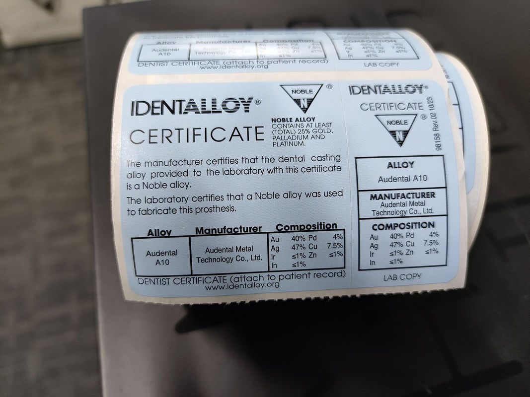 Audental A10 Stopienie metali szlachetnych Żółty Au40% Do odbudowy korony i mostów