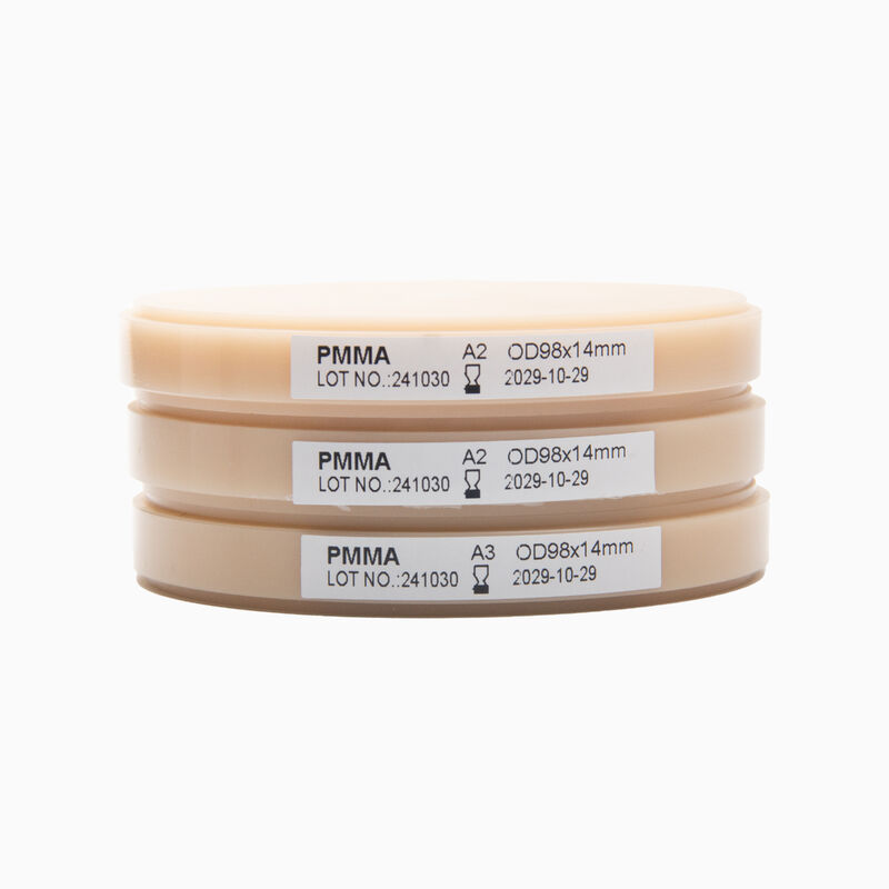 Blok Pmma zębowy o wytrzymałości na gięcie 150Mpa i gęstości od 132 do 151 g na ml Idealny do odbudowy zębów