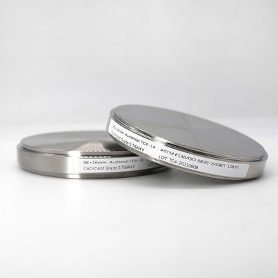 98 mm Gr5 Dental Ti Blank CAD CAM Dental Milling Dental Titanium Disc dla koron